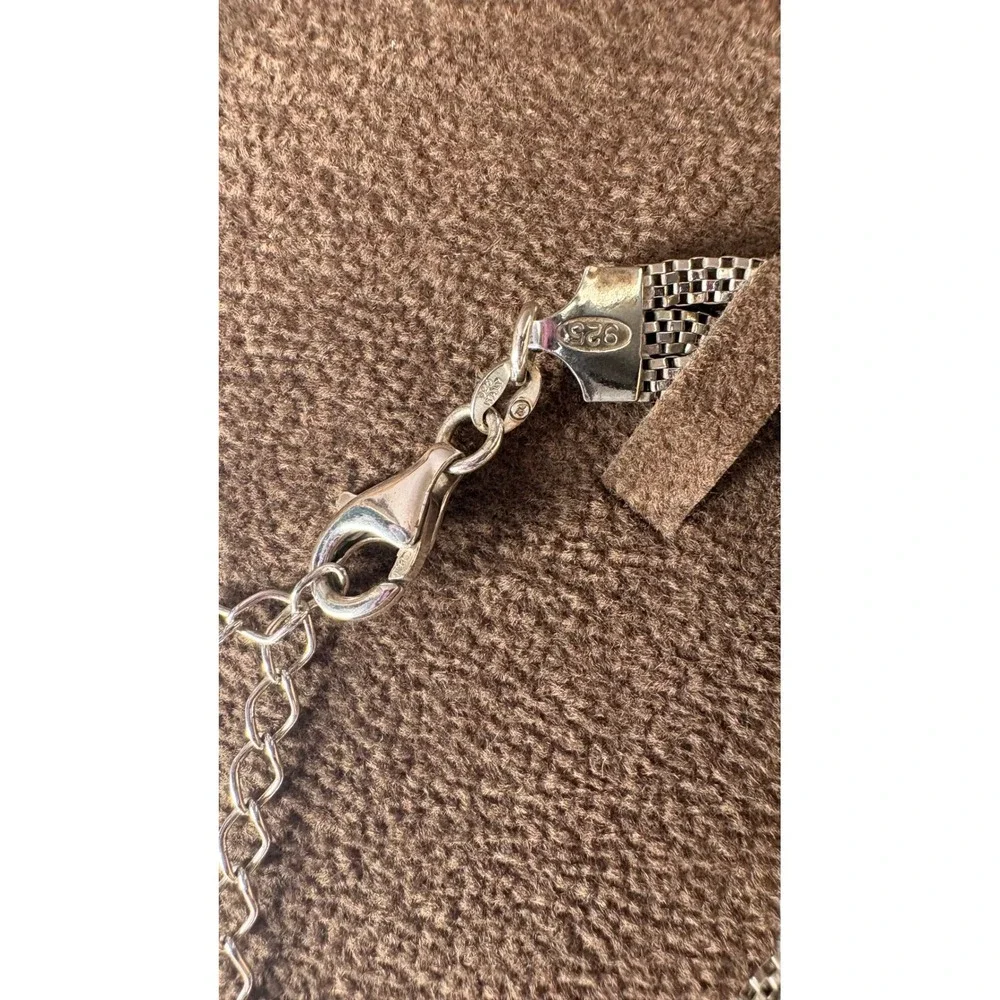 Jared Braided Popcorn Chain Necklace 925 Sterling Silver 16 Inch Woven Mesh